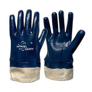 SRsafety mavi ANSI Anti Cut eldiven seviye 5 nitril kaplı inşaat eldivenleri su geçirmez HPPE koruyucu eldiven - Product Image 1