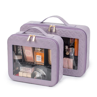 Pochette de maquillage transparente personnalisée, organiseur de cosmétiques, trousse de toilette imperméable, pochette de soin de la peau avec séparateur EVA amovible