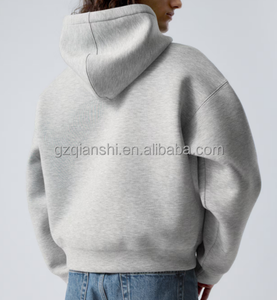 새로운 더블 레이어드 코튼 400 500 Gsm 빈 박시 후디 제조 양털 헤비급 지퍼 후디 크롭 사용자 정의 집업 후디 - Product Image 4