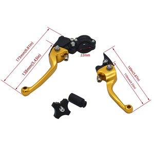 Leviers de frein de moto Racing Rabbit, levier pliable en aluminium rouge pour la modification des motos tout-terrain - Product Image 2