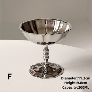 ステンレスアイスクリームボウル足付きデザートカップサンデーヨーグルトフルーツサラダプリンスナックトライフルムース食器 - Product Image 6