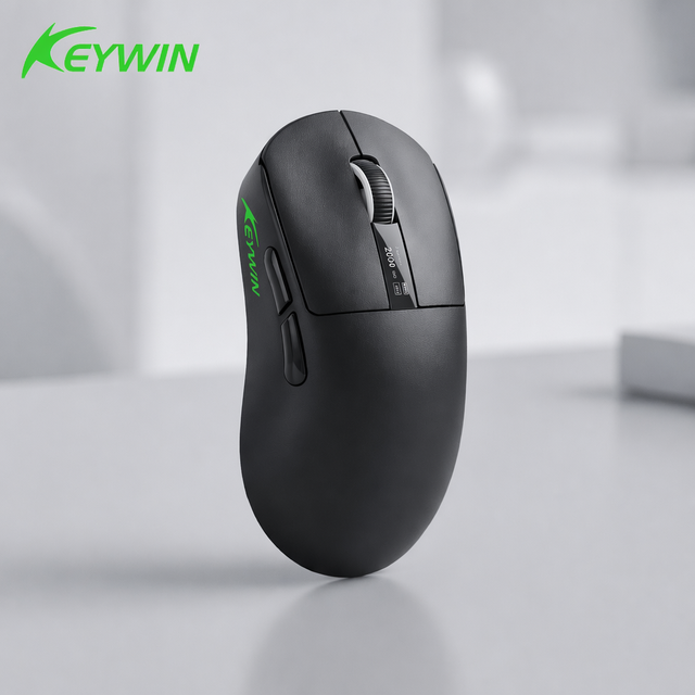 Custom RGB PixArt 3311 Tri-Mode Light Weight Gaming Mouse OEM ODM RGB 12000 DPI Wireless Gaming Mouse with Charge Base Screen
