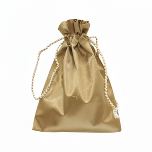 กระเป๋าใส่ไวน์ทำจากผ้าแพรเป็นมิตรต่อสิ่งแวดล้อมพร้อมที่จับเชือกสั่งซื้อขั้นต่ำ50ขวดโดยตรง - Product Image 1