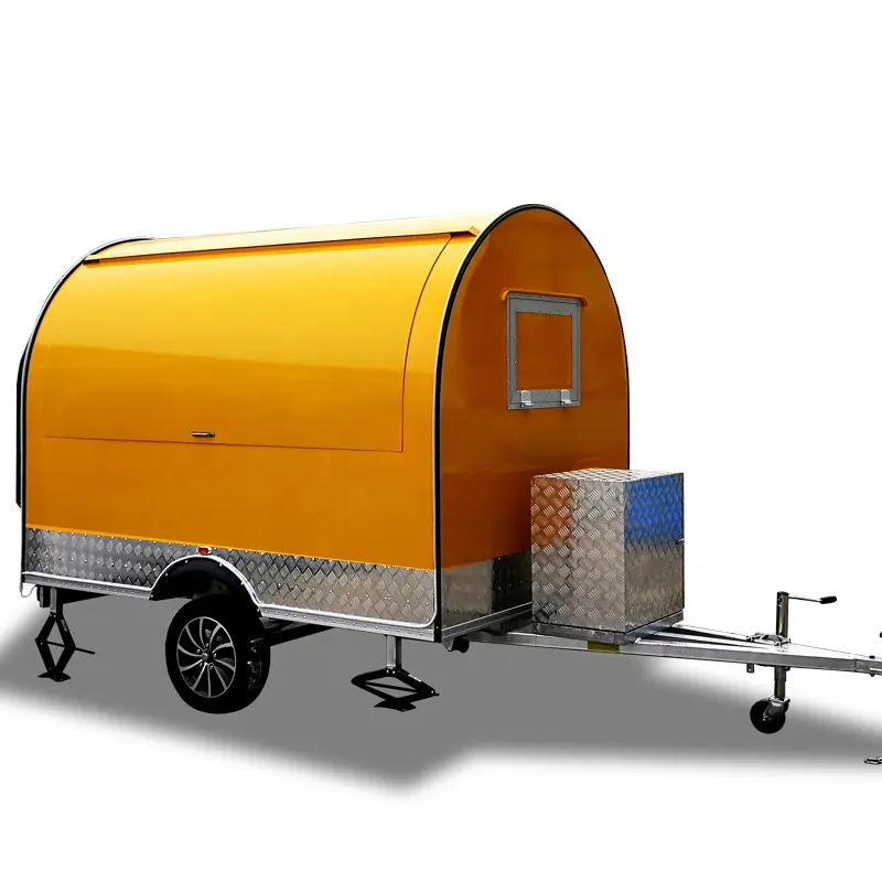 Kereta makanan dan minuman kustom baja tahan karat dokumen truk makanan ringan standar Eropa trailer makanan