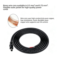 Cordon d'extension d'alimentation CC personnalisable 5521/5525 18/20AWG, connecteur mâle/femelle à extrémité ouverte, en cuivre pur et PVC, pour CCTV, LED, routeur