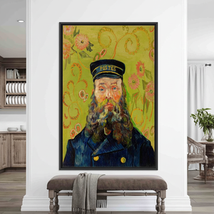 Van Gogh 'Postman Roulin' Portrait: Custom Printed Canvas Wall Art,BLACK <b>FRAMED</b> CANVAS - Product Image 3
