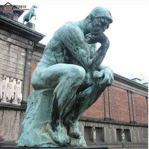 Antique Customized Vườn Nổi Tiếng Màu Xanh Lá Cây Đồng Thinker Tượng Để Bán - Product Image 1