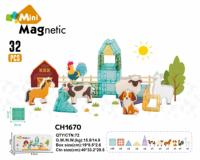 Jeu de tuiles magnétiques en boîte de fer blanc, mini-ensemble de voyage 3 cm, en matériau ABS, jouets de construction portables DIY, jouet éducatif STEM