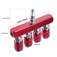 Raccord rapide pneumatique en acier de type américain 2/3/4/5 voies pour distribution d'air, coupleur rapide