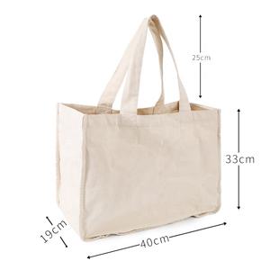 Sac fourre-tout décontracté en toile durable jusqu'à 1 L, sac de courses pliable en coton robuste avec poches et fermeture éclair - Product Image 2