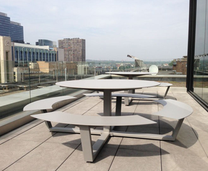 Tùy Chỉnh Vòng Hình Dạng Dã Ngoại Bảng Vườn Công Viên Ăn Kim Loại Bàn Ghế - Product Image 1