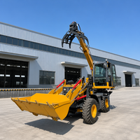 Escavatore con Pala Gommata e Scavatore Posteriore per Progetti di Utilità, Lavori Agricoli e Movimentazione Materiali