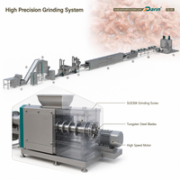 Ligne de traitement des aliments humides en acier inoxydable de qualité alimentaire, machine extrudeuse automatique de bandes de viande pour animaux de compagnie avec 2 ans de garantie