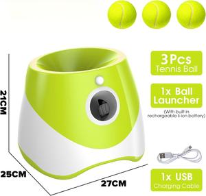 Lanzador Automático de Pelotas para Perros con 3 Distancias de Lanzamiento de 10-30 Pies, Juguetes Interactivos para Interiores y Exteriores con 3 Pelotas de Tenis - Product Image 4