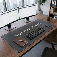Tapete de Escritorio de Microfibra con Base Antideslizante de Goma Natural, Bordes Cosidos, XXL, Protector de Mesa Grande Estampado