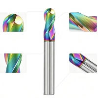 CUFFNOD Fraise à queue sphérique à queue longue en carbure de tungstène, 2 dents, revêtement DLC, pour usinage CNC, OEM/ODM R2.0-R10.0 150L
