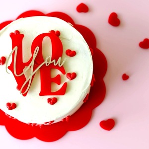 Décoration de gâteau <span class=keywords><strong>en</strong></span> acrylique « Love » pour la Saint-Valentin, décoration de gâteau pour la Saint-Valentin, décoration de mariage et d'anniversaire - Product Image 5