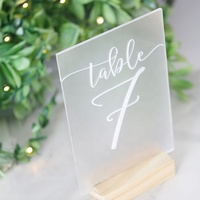 Arche transparente signe acrylique numéros de Table de mariage affichage acrylique personnalisé blanc arqué dessus rond acrylique porte-numéros de Table