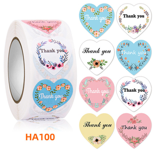 Popolare etichetta di ringraziamento amore a forma di cuore adesivo per scatola regalo e carta - Product Image 5