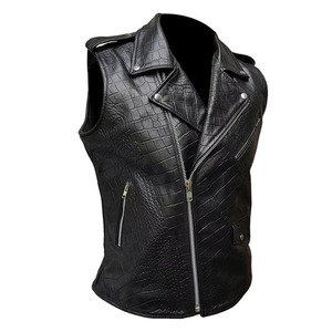 Nouveau gilet d'hiver respirant en cuir et toile pour homme, gilet de motard pour usage extérieur - Product Image 3