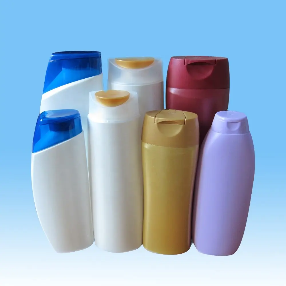 Todo tipo de botellas de plástico para champú, tapón de plástico de alta calidad para loción con champú