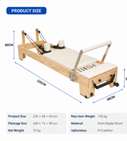 Set Reformer Pilates Profesional Seimbang, Mesin Pilates Kayu, Kursi, Peralatan Kebugaran Yoga untuk Latihan di Rumah