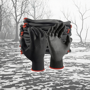 قفازات أمان متينة مطلية بالنيتريل والبولي يوريثان، سوداء، 13 جيجا، للحدائق والميكانيكا، قابلة للتنفس، مضادة للانزلاق، مقاومة للتمزق، مرنة ومتعددة الاستخدامات - Product Image 3