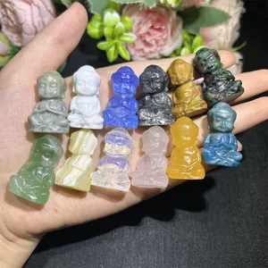 Großhandel Kristall Handwerk Heilung Steine gemischte Materialien niedlicher Kristall Buddha als Geschenk