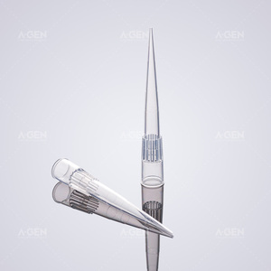 Pointes de pipette universelles jetables de laboratoire 200ul sans filtre dans une boîte de presse transparente - Product Image 2