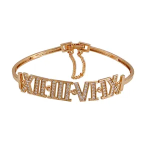 XUPING-Accesorios de fantasía para mujer, joyería ambiental de cobre, Artificial circonita chapada en oro, pulsera de joyería con letras de lujo, 74681