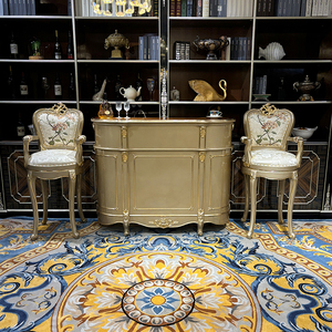 Barra de madera maciza francesa y combinación de silla de <span class=keywords><strong>Bar</strong></span> Palacio europeo color champán barra neoclásica - Product Image 2