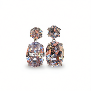 Orecchini a goccia in cristallo Dilai Nidalai blu E492 con montatura a griffe in quarzo arcobaleno, gioielli di lusso da donna per feste - Product Image 1