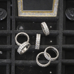 Anillo de Diamante Moissanita VVS Brillante al por Mayor, Corte Redondo, Plata 925, Chapado en Oro, Anillos de Compromiso y Boda con Engaste Clásico de Garras - Product Image 3