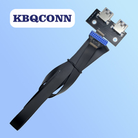 Kabel Ekstensi USB 3.0 Dual USB-A Female ke Internal 19/20-Pin Berkualitas Premium Harga Pabrik Grosir Cepat