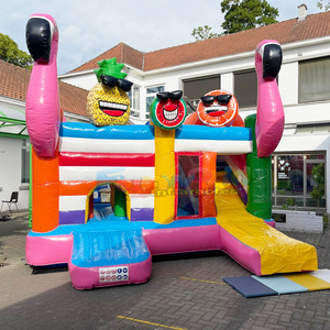 Chateau gonflable flamant rose <b>inflatable</b> flamingo bouncy castle and slide combo jumper kids bounce <b>house</b> commercial - Product Image 3