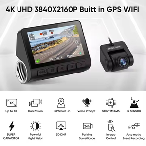 <span class=keywords><strong>Cam</strong></span>éra de tableau de bord 4K Wi-Fi double objectif 3 pouces avec vision nocturne avant et arrière pour voiture - Enregistreur DVR - Offre Spéciale - Product Image 3