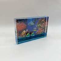 Cadre photo en acrylique écologique haute transparence avec design 3D pingouin, poisson, fantôme d'Halloween pour la décoration intérieure et les cadeaux