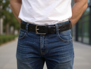 Cintura in Pelle da Uomo 4.0cm con Fibbia in Lega e Chiusura a Perno, Stile Casual - Product Image 2