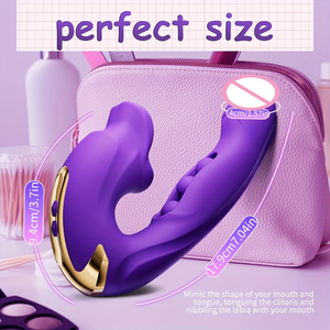 Rotating Ball <b>Vibrator</b> with Wide Mouth Interlocking Tongue, 1 Vibration Mode & 5 Lick Suck Modes Women Self Pleasure Adult toy - Product Image 6