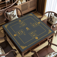 Nappe de table de mahjong imprimée sur quatre côtés, tapis de table doux et insonorisant, résistant à l'usure, pour le divertissement mahjong