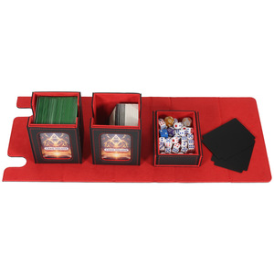 Boîte de rangement rectangulaire personnalisée avec fenêtre pour cartes de jeu, capacité 200+ cartes, en cuir PU, pour Magic Gathering, <span class=keywords><strong>Yu</strong></span>-<span class=keywords><strong>Gi</strong></span>-<span class=keywords><strong>Oh</strong></span>, cartes UG - Product Image 1