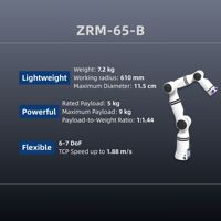 Brazo Robótico Ligero ZBDynamiX de 7.2 kg, Serie ZRM-65/75, Robot Humanoide de 6-7 Ejes, Robot de Manipulación de Materiales, Robots Paralelos