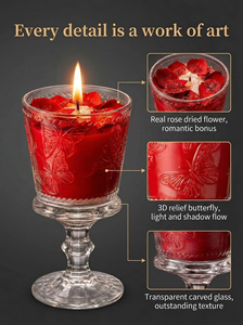 フランスの蝶模様のエンボス加工されたバラの花びらの香りのキャンドル - Product Image 4