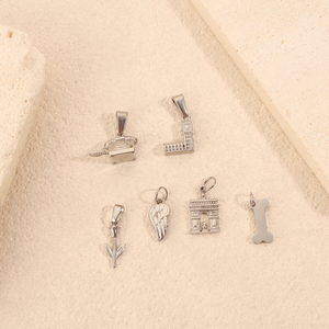 Olivia bunga bulu baja tahan karat 18K perhiasan pantai emas tempat turis Pria Wanita liontin mode untuk membuat perhiasan - Product Image 6