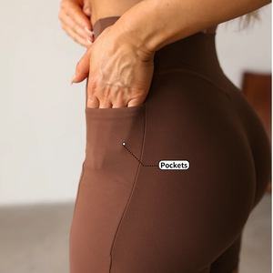 MIQI Activewear <span class=keywords><strong>Short</strong></span> <span class=keywords><strong>de</strong></span> cyclisme motard taille haute Yoga Fitness Running Butt Lfiting Booty Yoga Shorts avec poches - Product Image 2
