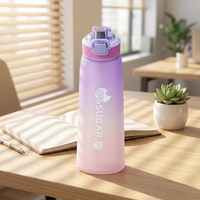 Bouteille anti-fuite sans odeur en Tritan+PP avec couvercle à ressort, compatible lave-vaisselle, idéale pour le camping, l'école, la randonnée et les festivals