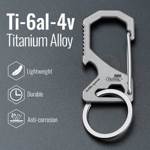 Keyunity Km05 Nhỏ Titan Carabiner Keychain Clip, 2 Inch Bia Mở Chai Key Chủ Nhiệm Vụ Nặng Nề <span class=keywords><strong>Multitool</strong></span> Với Vít Bit - Product Image 3