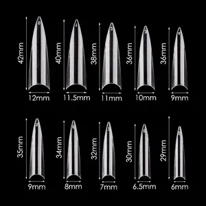 500 ชิ้น/กล่อง Non C Curve XXL ยาวพิเศษโลงศพเล็บเคล็ดลับครึ่ง ABS 3XL โลงศพสแควร์ขายส่งภาษาฝรั่งเศสคําเล็บปลอมเคล็ดลับ