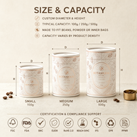 Emballage en tube de papier FSC sur mesure, écologique, boîte cylindrique artisanale pour café, thé, cadeau avec estampage à chaud, revêtement UV