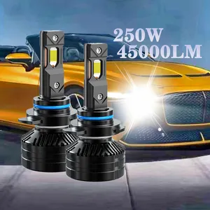 Farol de carro de alta potência, 250w, h4, 45000lm, led, h7, h11, 9005, 9006 e 6000k, sem erro, lâmpada automotiva, farol de milha